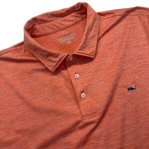 Vineyard Vines Performance Polo Mens 3XB Athleisure Stretch Heather Orange Whale